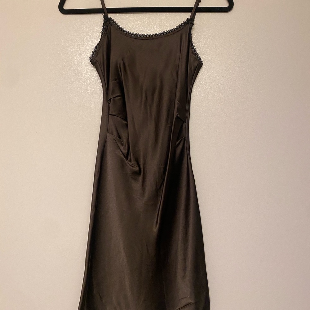 NEW ZARA Elegant Brown Slip Dress Size S